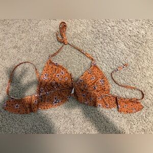 Triangle Orange Bikini Tie Top